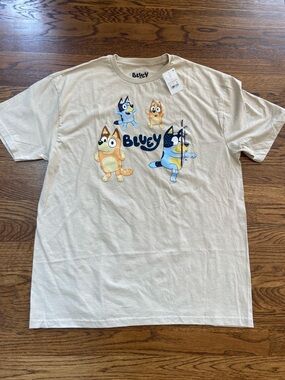 Women’s Bluey 100% Cotton Graphic Tee - Light Tan XLarge‎ NWT